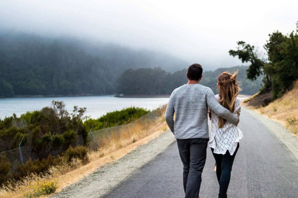 Couple walking together