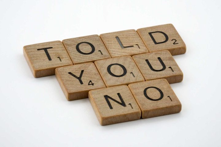 Word scrabble saying "told you no"