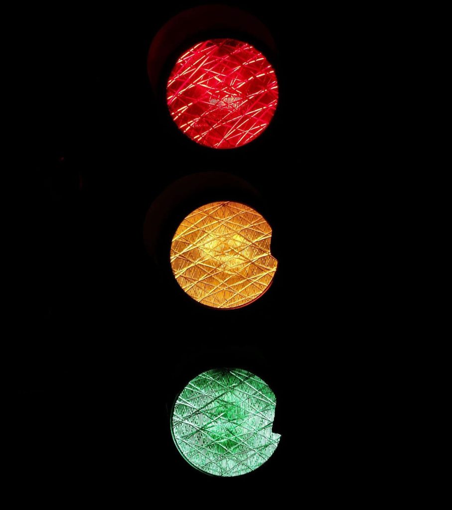 Traffic light red yellow green
